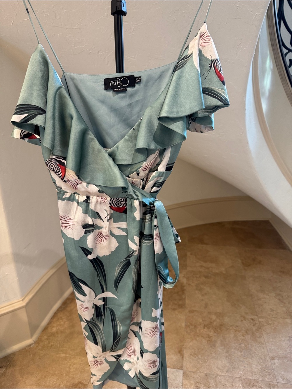 PatBO Tropical Floral Butterfly Dress
